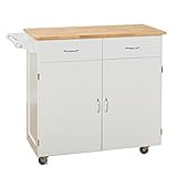 Target Marketing Systems Large Kitchen Cart, White/Natural | Amazon (US)