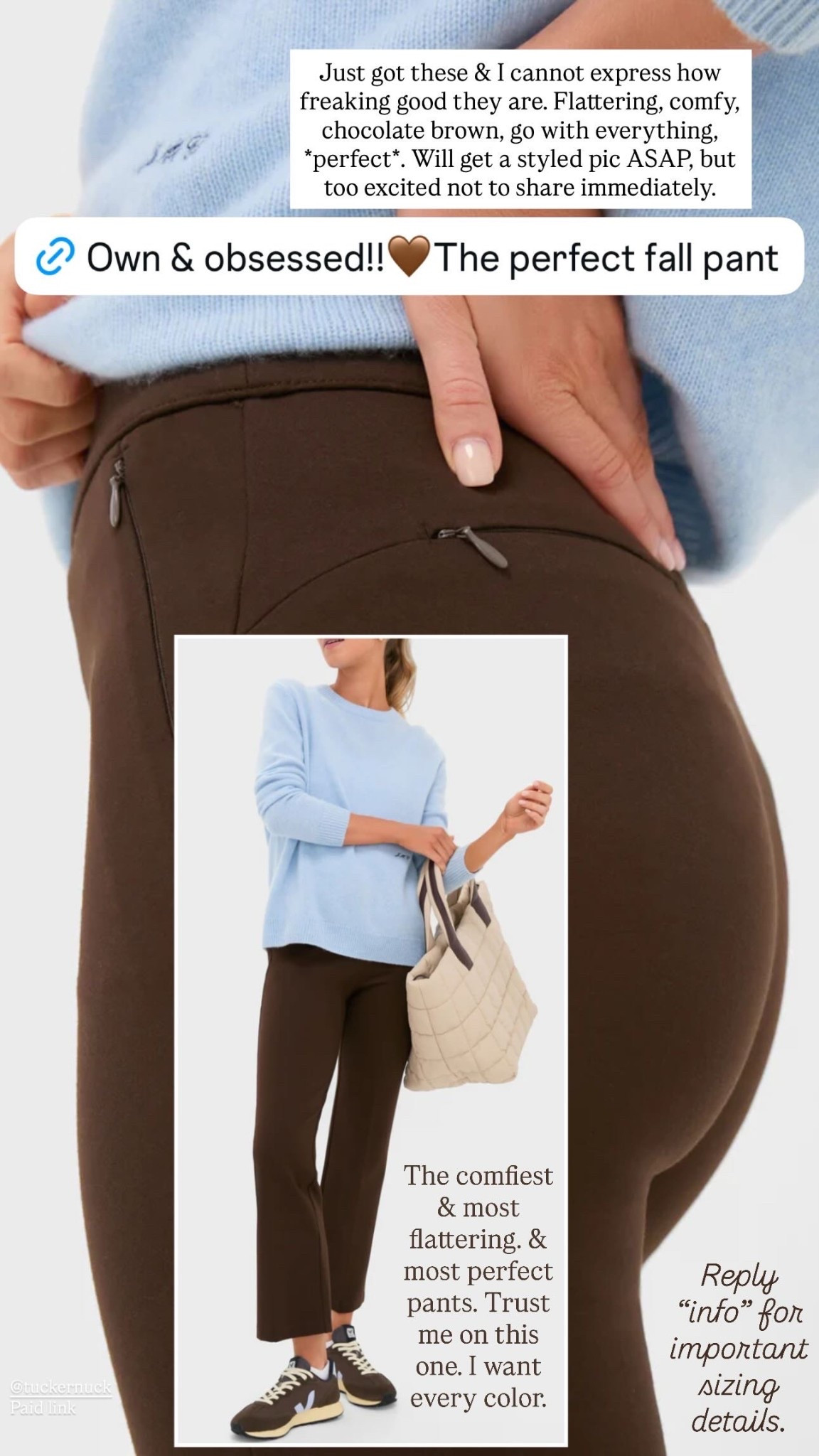 These chocolate brown pants are amazing!! Made from a compression fabric, so they’re super comfy and so flattering. I own and love. 

In my opinion, these fit very TTS. I’m 5’ 4” and I wear the 25” length in my normal size S. 

Look great with sweaters, button-downs, or even active tops. A great fall staple🤎

Tuckernuck, classic style, casual style, mom style, fall fashion, mom outfit 

#LTKSeasonal #LTKStyleTip