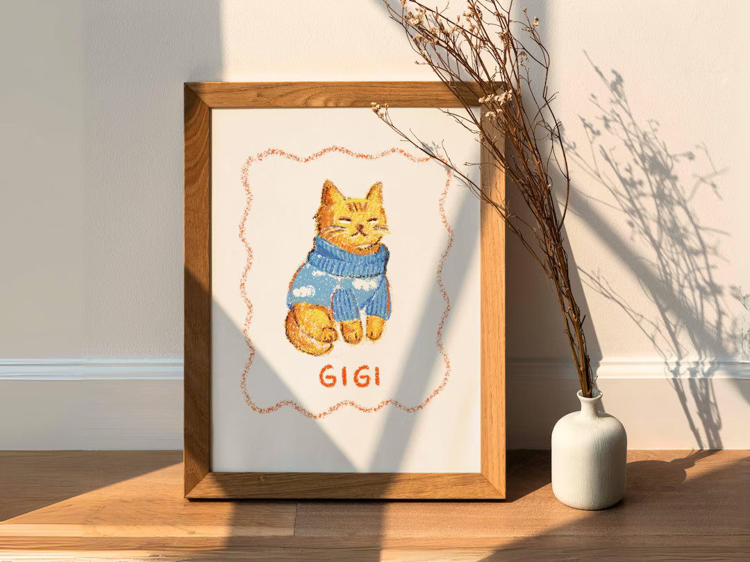 Custom Badly Drawn Pet Portrait, Personalized Cat Portrait, Unique Pet Poster, Digital Printable ... | Etsy (US)