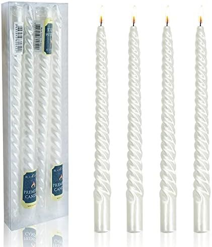 Amazon.com: Gedengni 4pcs White Twist Taper Candle, Spiral Taper Candle, Taper Twisted Dinner Dining | Amazon (US)