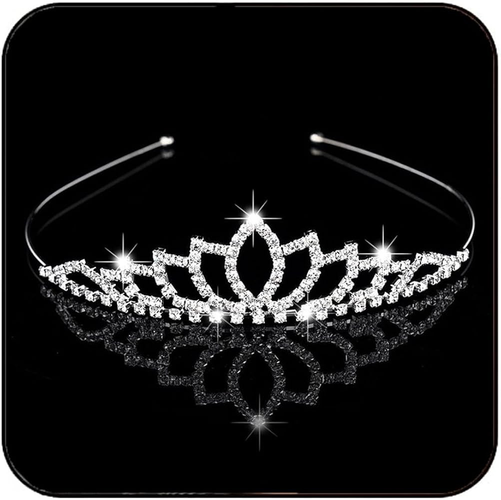 Kilshye Silver Tiaras and Crowns Rhinestone Wedding Tiara Birthday Prom Crown Hair Accessories fo... | Amazon (US)