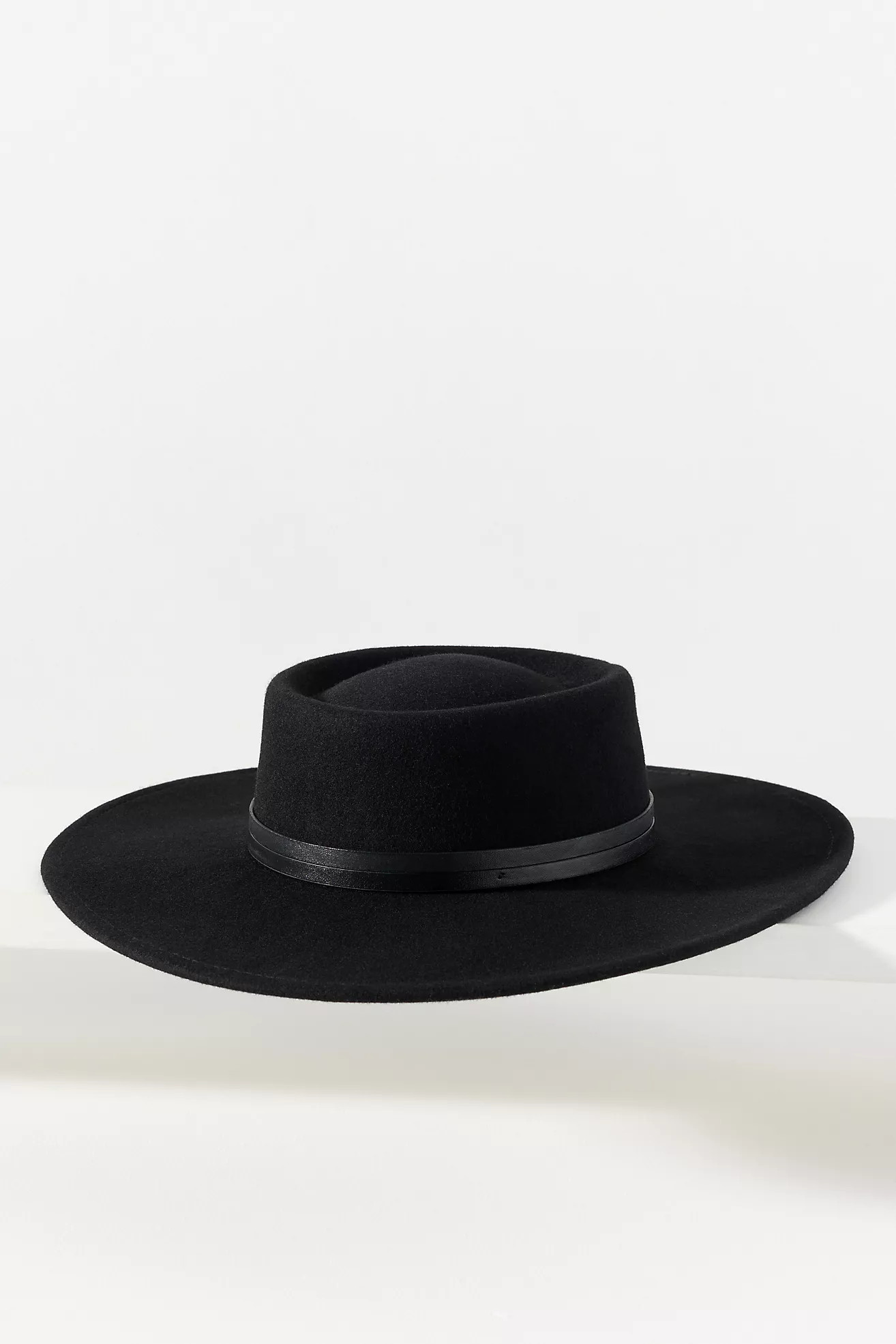 San Diego Hat Co. Ella Double-Belt Wool Boater | Anthropologie (US)
