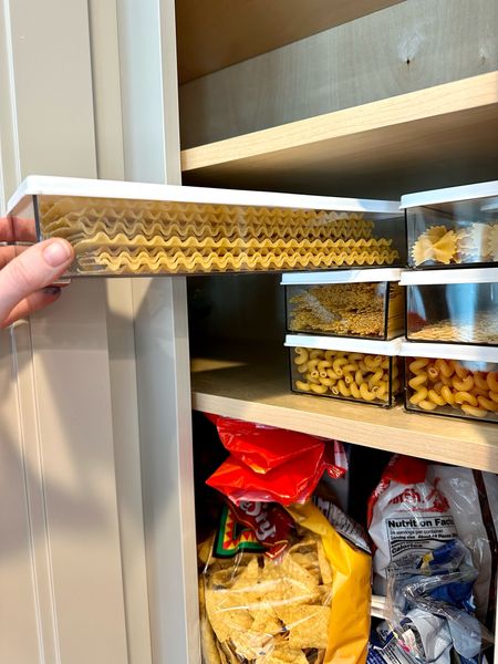 The perfect storage solution for all of our pasta. I knew if I did uptight containers certain varieties would get lost. Home organizing  

#LTKhome