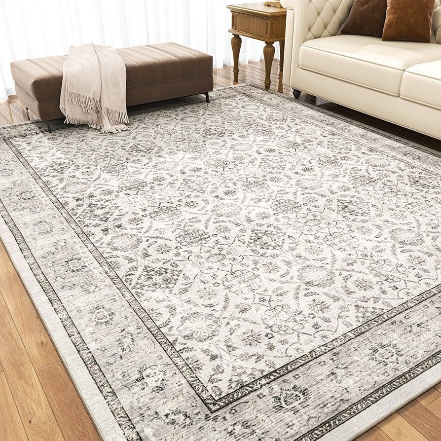 5x7 Washable Area Rug for Living Room Bedroom - Vintage Boho Persian Carpet Large Soft Distressed... | Amazon (US)