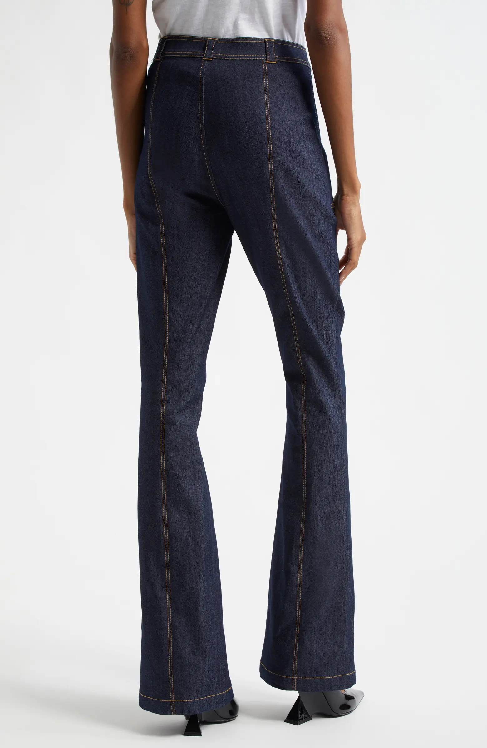 Val Topstitch Detail Flare Leg Jeans | Nordstrom