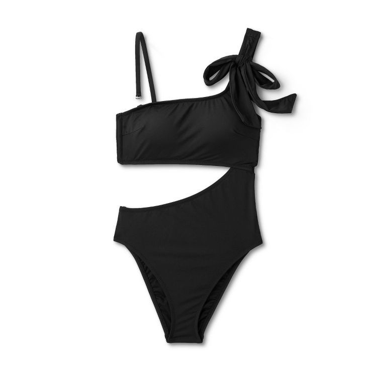 Women's One Shoulder Bow Cut Out One Piece Swimsuit - Shade & Shore™ | Target
