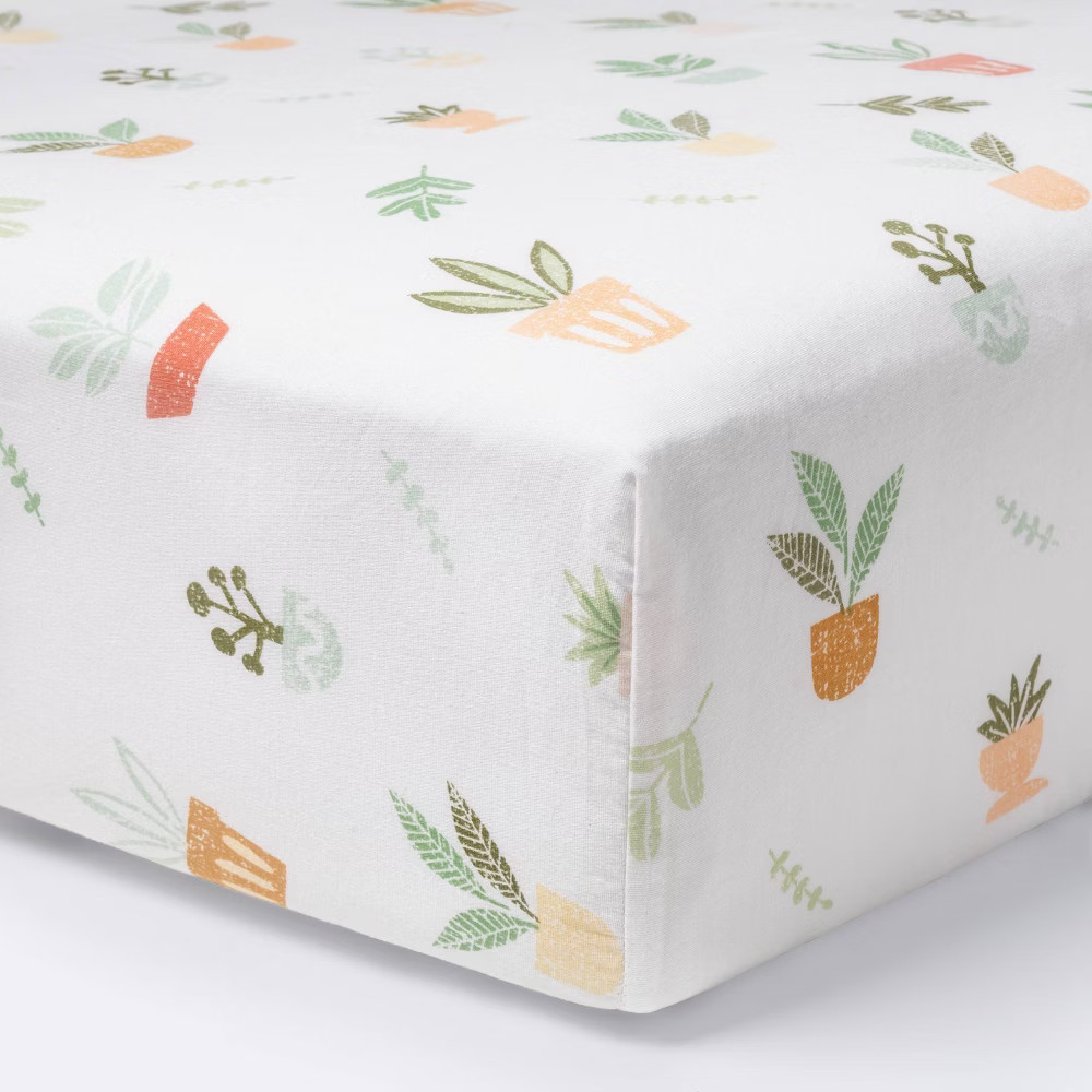 Fitted Crib Sheet Plants - Cloud Island™ | Target