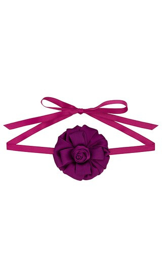 Silk Gardenia Ribbon Choker in Plum | Revolve Clothing (Global)