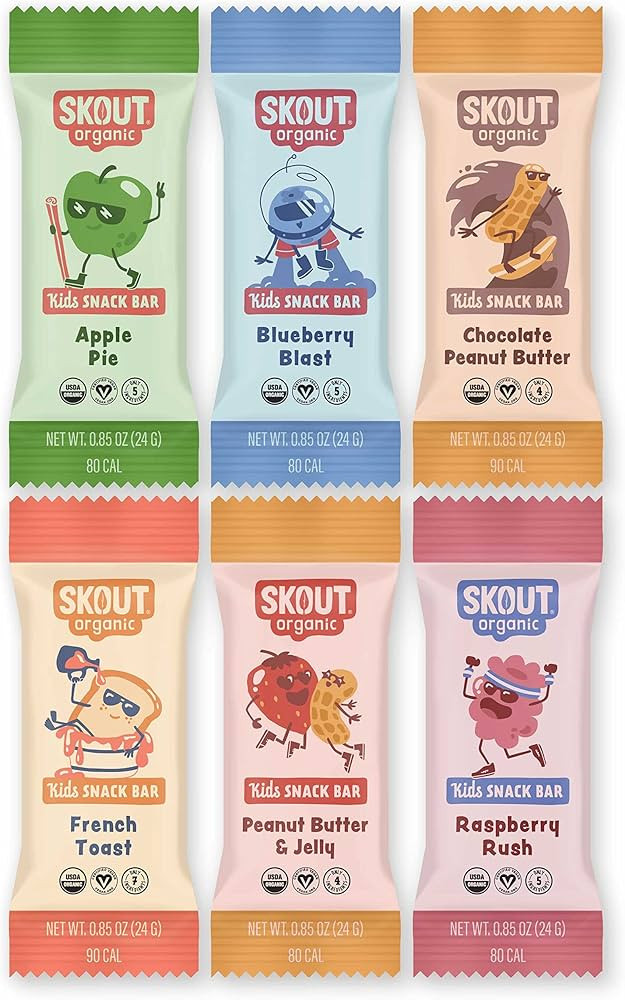 Skout Organic Kids Snack Bar Variety Pack (36 Pack) | Organic Kids Snack Bars | Plant-Based Nutri... | Amazon (US)