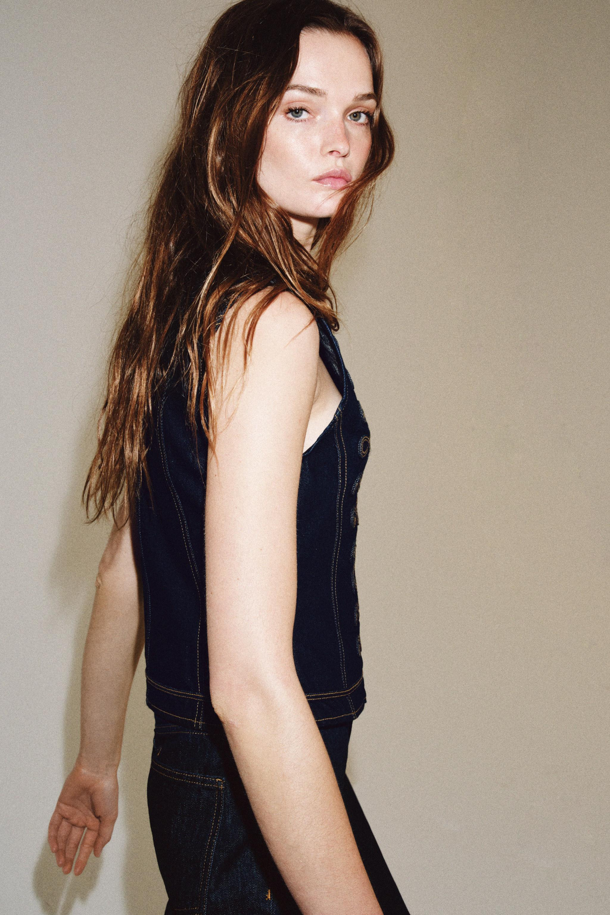 ZW COLLECTION DENIM WAISTCOAT WITH FRONT FASTENING | Zara AU