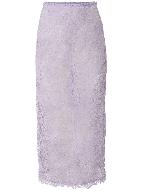 floral-lace midi skirt | Farfetch Global