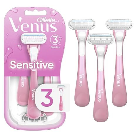 Gillette Venus Sensitive Women's Disposable Razors - Single Package of 3 Razors | Amazon (US)