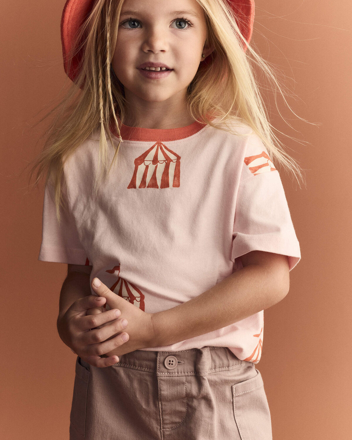 Toddler Girl Relaxed Graphic Tee in Big Top Print - Light Pink - Otter Avenue | Carter's | Carter's Inc