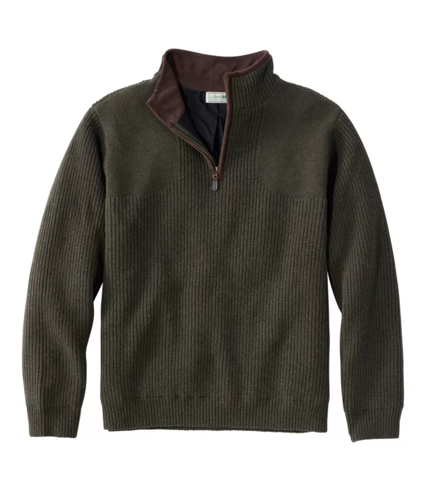 Men's Waterfowl Sweater with WINDSTOPPER by GORE-TEX LABS Forest Shadow Heather Large, Merino Wool L.L.Bean | L.L. Bean