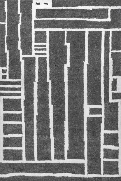 Gray Priscilla Linear Maze Area Rug | Rugs USA