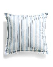 Made In Usa 22x22 Brushed Stripes Flange Pillow | TJ Maxx