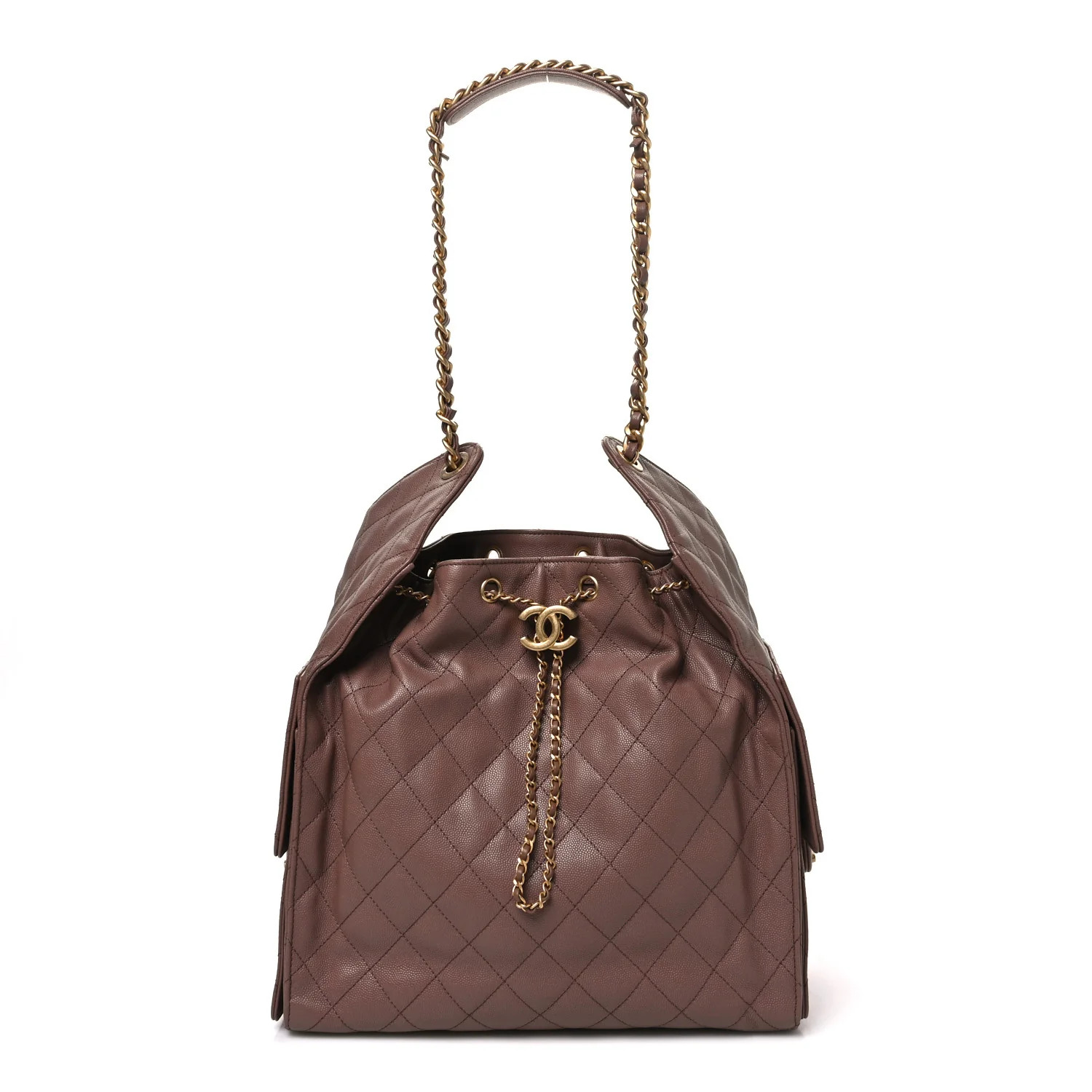 Chanel Caviar Quilted Medium Chanel 25 Handbag Brown 1913114 | FASHIONPHILE (US)
