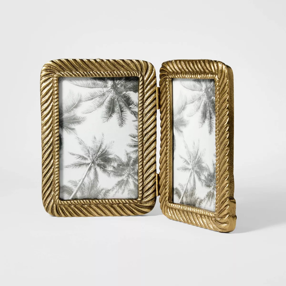 4"x6" Metal Rope Folding Picture Frame Brass - Threshold™ designed with Studio McGee | Target