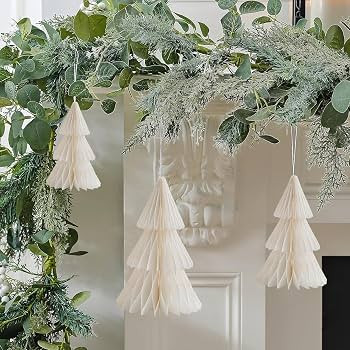 2pcs Honeycombs Paper Christmas Tree Ornaments | Xmass Tree Table Ornaments Paper Christmas Decor... | Amazon (CA)