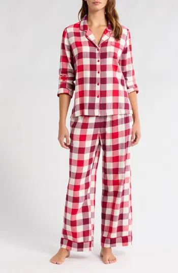 Plaid Cotton Blend Flannel Pajamas | Nordstrom