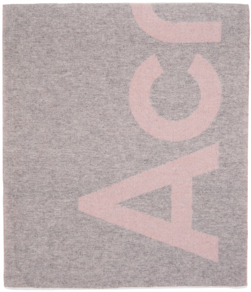 Pink & Grey Logo Scarf | SSENSE