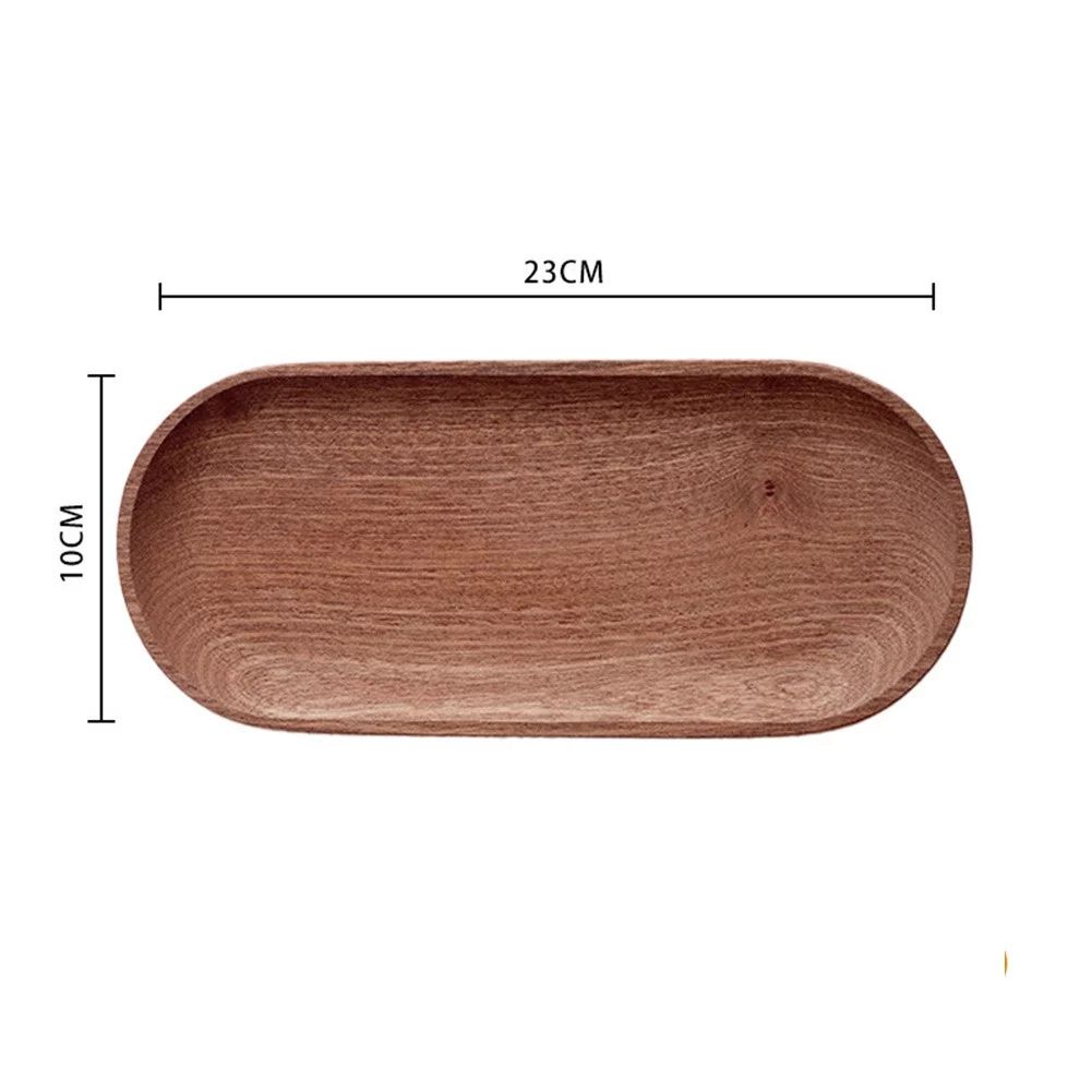 Wooden Plate Bamboo Tray Cup Mat Wood Saucer Food Dish Dessert Candy Tray | Walmart (US)