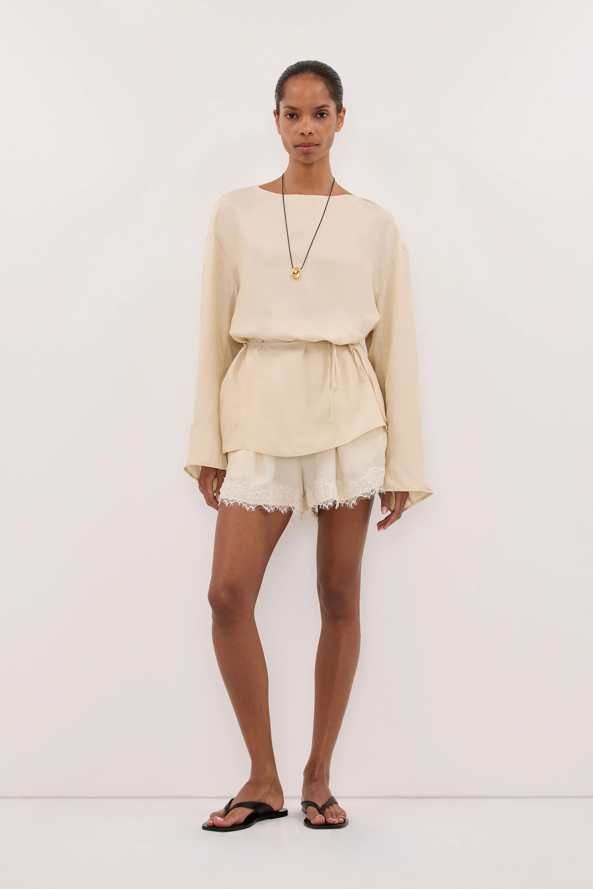 MYLAH STRAW CUPRO COCOON TOP | DISSH
