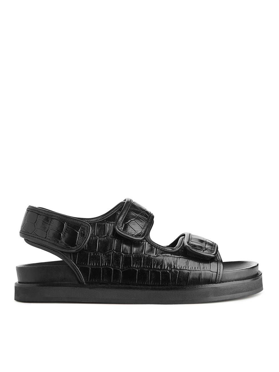 Chunky Leather Sandals - Black - ARKET GB | ARKET (US&UK)