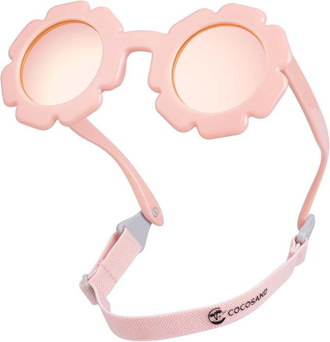COCOSAND Toddler Sunglasses with Strap Polarized Lens Retro Flexible Flower Frame for Baby Kids B... | Amazon (US)