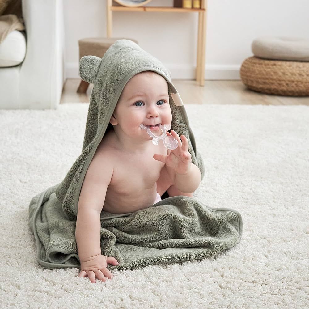 Munich Blue Baby Towel for Boys and Girls - Cozy Baby Bath Towel for Newborn, Infant and Toddler ... | Amazon (US)