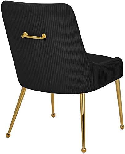 Meridian Furniture Ace Collection Velvet Upholstered Dining Chair with Polished Gold Legs, 24" W ... | Amazon (US)