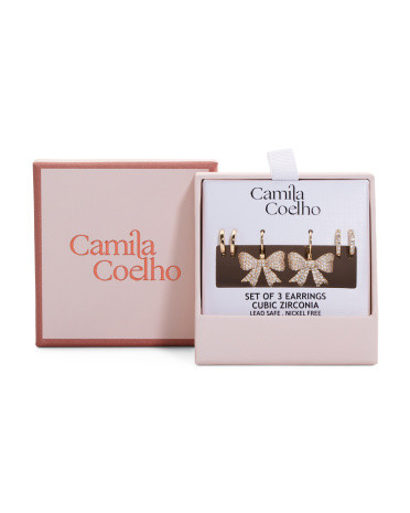 Set Of 3 Gold Tone Bow And Hoop Earrings Set | Jewelry | Marshalls | Marshalls