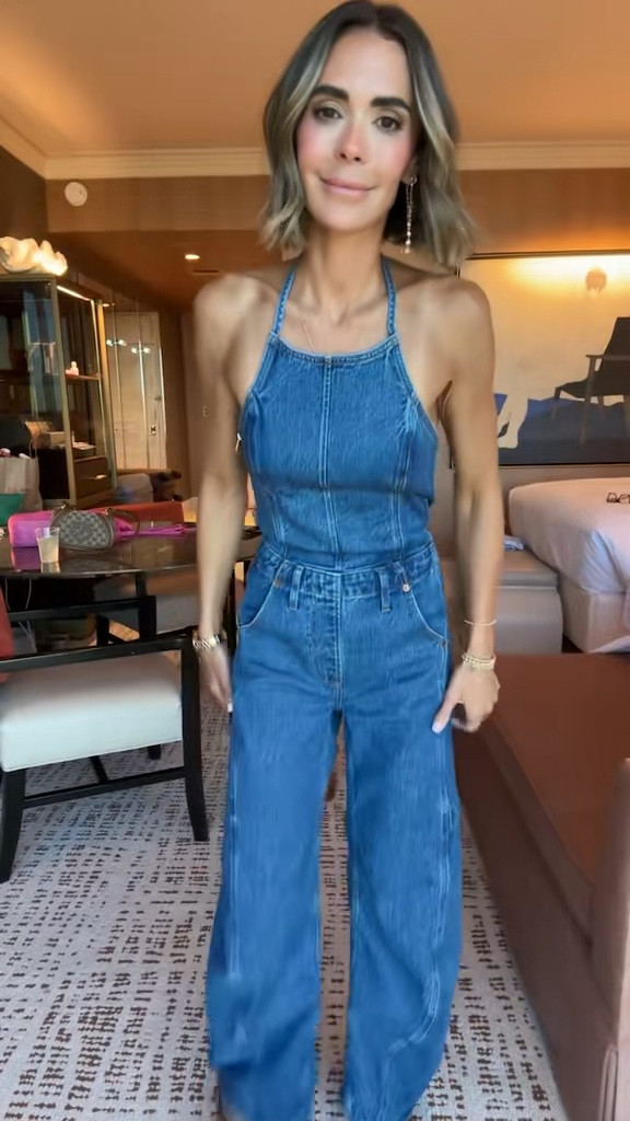 ✨ Weekend uniform: denim that does all the work 💙 Obsessed with this halter jumpsuit moment — just add simple sandals + gold jewelry and you’re set.

#LTKStyleTip #LTKBeauty #LTKFindsUnder100