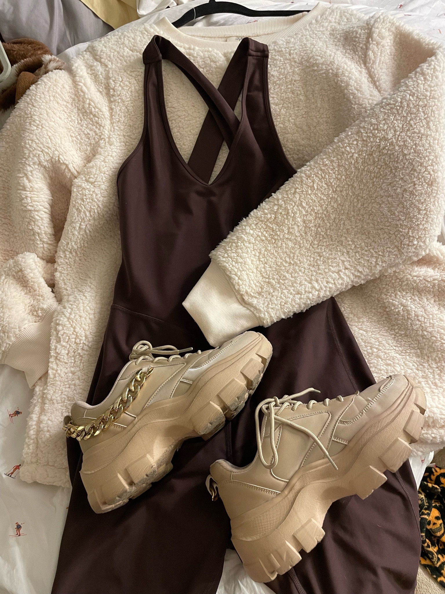 Cozy sherpa to wear over body suit when headed out to a studio class

Women's Quarter-Zip Sherpa Fleece Pullover

Sleeveless PowerSoft 7/8 Bodysuit for Women comes in 5 colors for petite

Women Chunky Platform with removable rose gold chain - various colors and patterns. Great for slipping on to head to yoga. Not a running shoe.


#LTKmidsize #LTKsalealert #LTKfitness