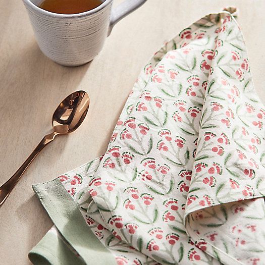 Cerise Flower + Leaf Dish Towel | Terrain