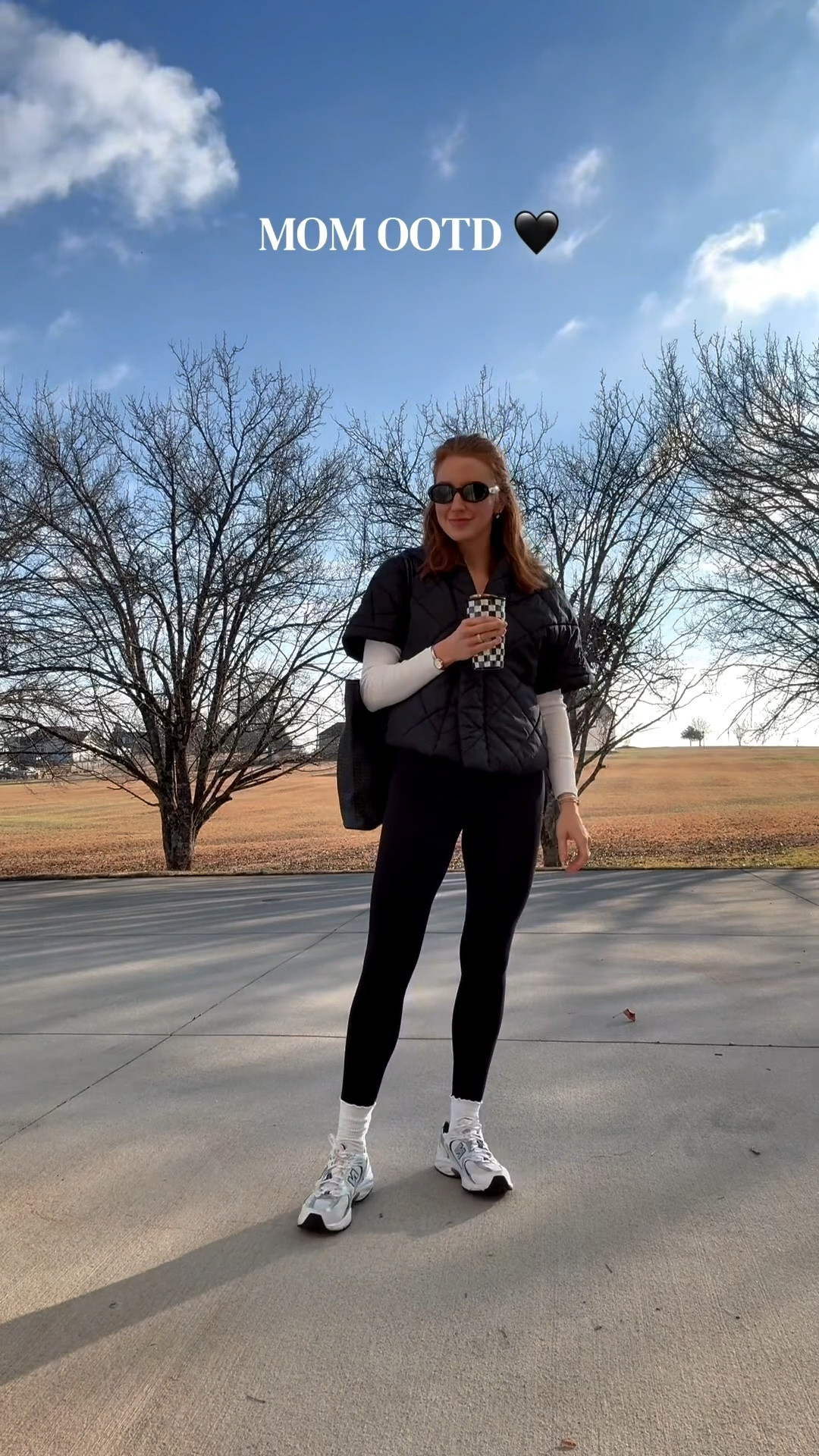 Today’s outfit!! Full of SO many staples! 
Long sleeve top fits TTS (M), Vest fits oversized but I’m still wearing my true size M, leggings fit TTS (small), sneakers fit TTS (9.5)  

#LTKmomlife #LTKmorningroutine #LTKootd