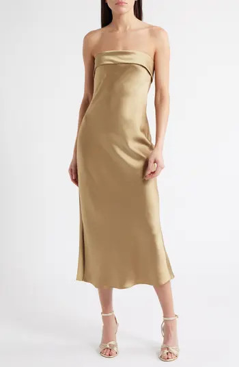 Faye Strapless Satin Cocktail Dress | Nordstrom