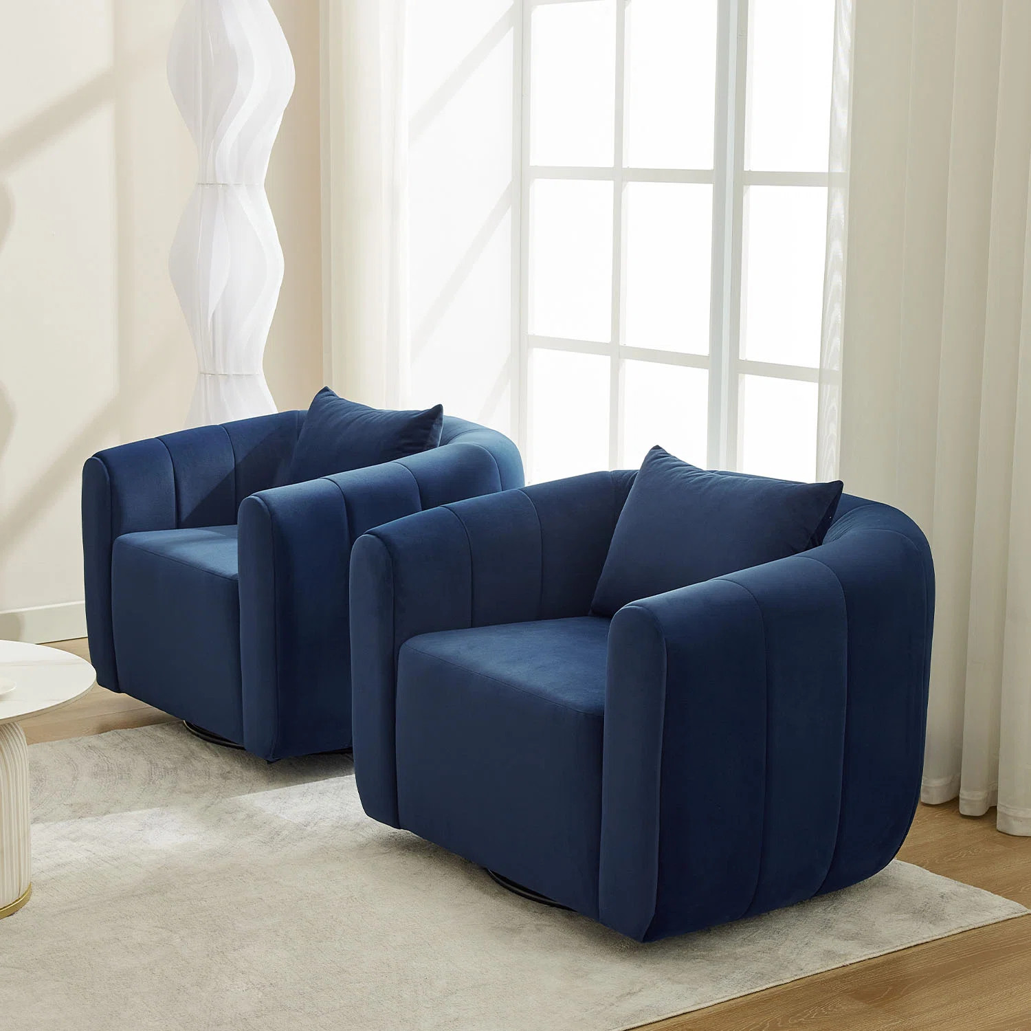 37 Inch Wide Upholstered Swivel Chair(Set Of 2) | Wayfair North America