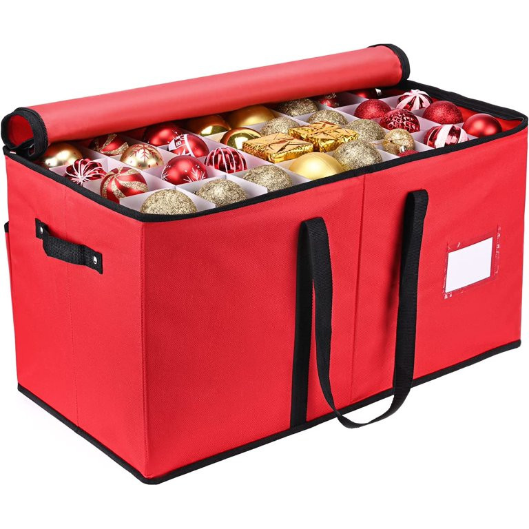 Mrrihand Christmas Ornament Storage Box with Adjustable Dividers - Storage Container Keeps 128 Ho... | Walmart (US)