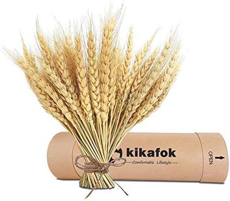 kikafok hegufeng 100 Stems Dried Wheat Stalks, Golden Natural Dried Wheat Sheaves Fall Arrangemen... | Amazon (US)