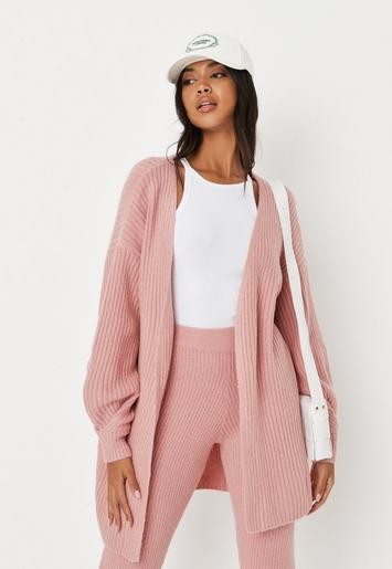 Rose Rib Tuck Sleeve Cardigan | Missguided (US & CA)
