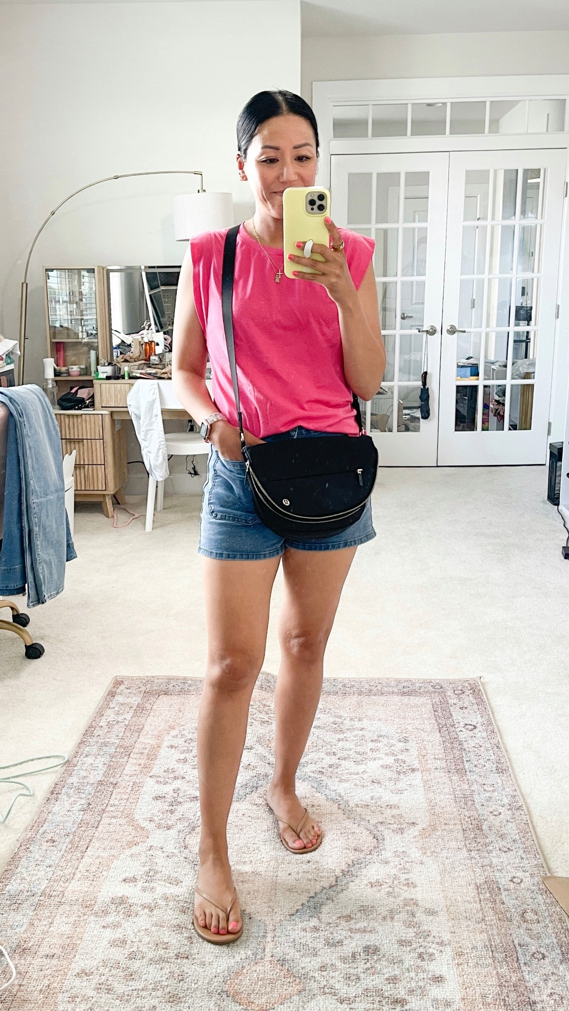 Size small in tee and medium in shorts sandals are true to size

#LTKFindsUnder50 #LTKOver40 #LTKSaleAlert