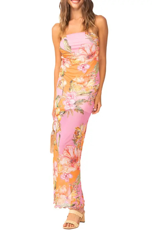 PQ SWIM Sofia Tube Cover-Up Dress in Clementine at Nordstrom, Size Medium | Nordstrom