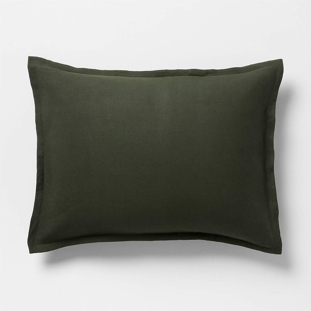 Aire Natural European Linen Ficus Green Standard Bed Pillow Sham + Reviews | Crate & Barrel | Crate & Barrel