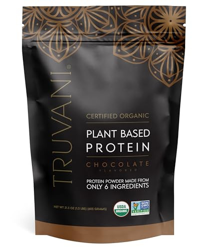 Truvani Organic Vegan Protein Powder | Chocolate | 20g Plant Based Pea Protein | 18 Servings | Keto | Gluten & Dairy Free | Low Carb | No Added Sugar | Amazon (US)