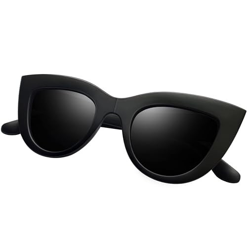 Joopin Polarized Black Cateye Sunglasses Oversized, Retro Chunky Dark Cat Eye Sun Glasses UV Protection | Amazon (US)