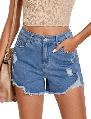 Utyful Jean Shorts for Women High Waisted Trendy 2026 Ripped Distressed Casual Summer Jorts Stret... | Amazon (US)
