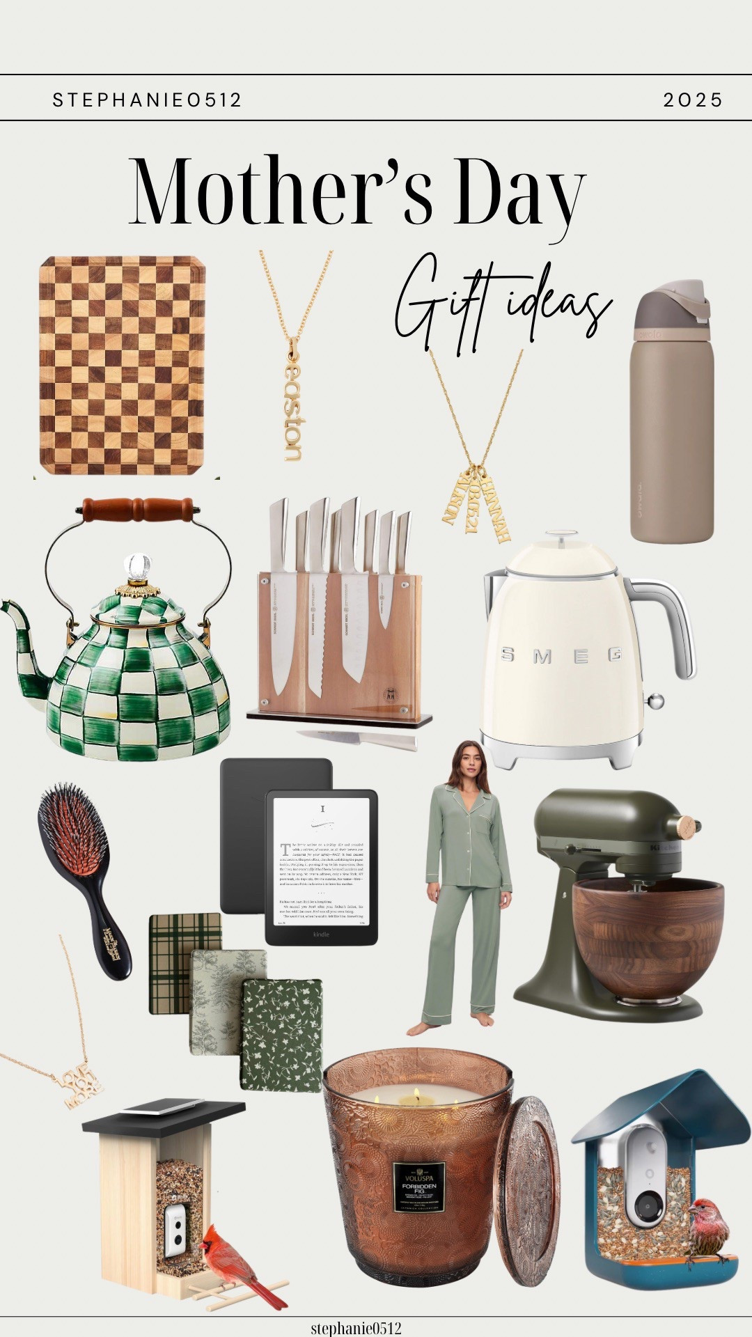 Mother’s Day gift guide + gifts for her; the only item not linked are the kindle covers from page.theshop 