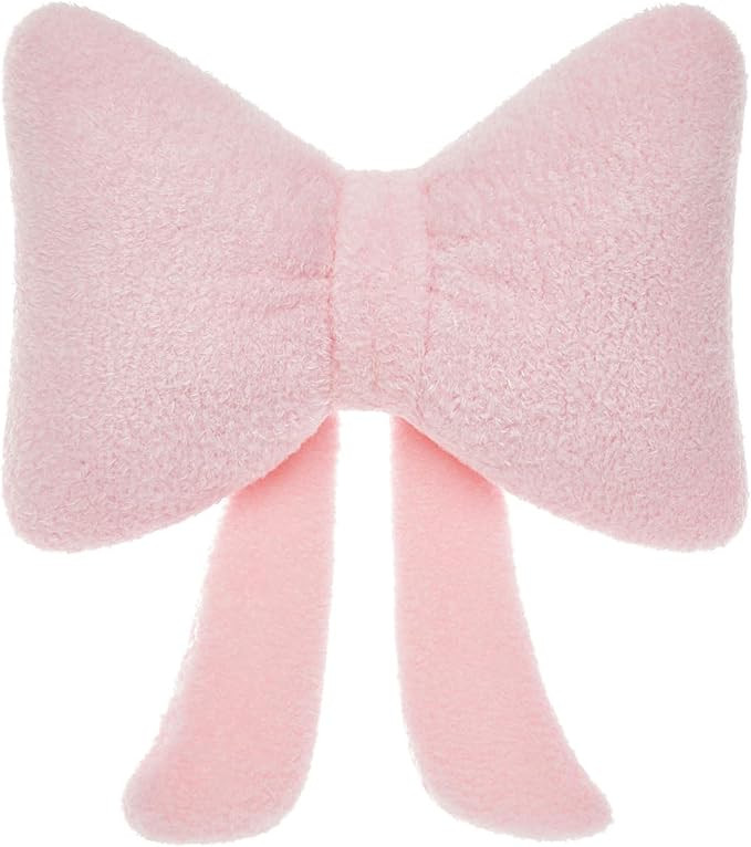 Stuffed Bow Christmas Decorations Soft Furry Bow Throw Pillows Cute Bowknot Plush Pillow Home Dec... | Amazon (US)