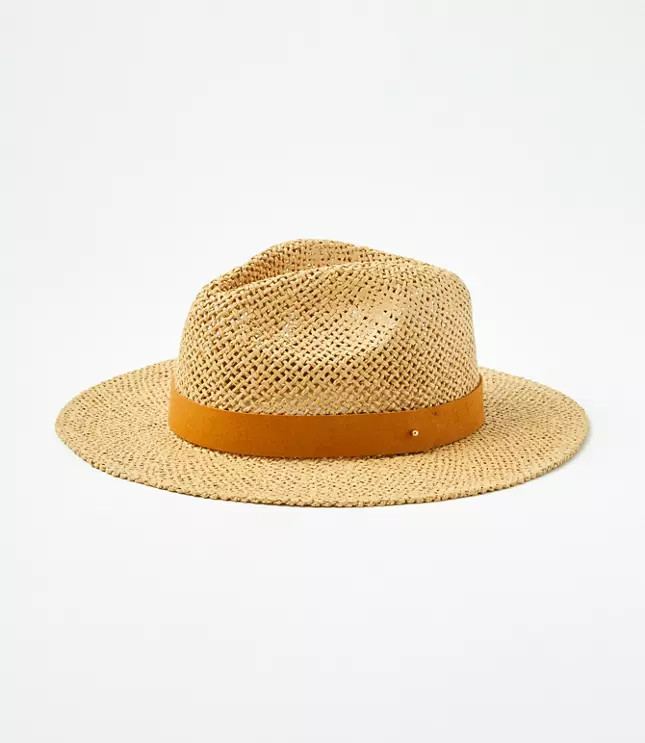 Suede Band Straw Fedora | LOFT
